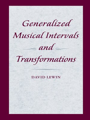 cover image of Generalized Musical Intervals and Transformations
